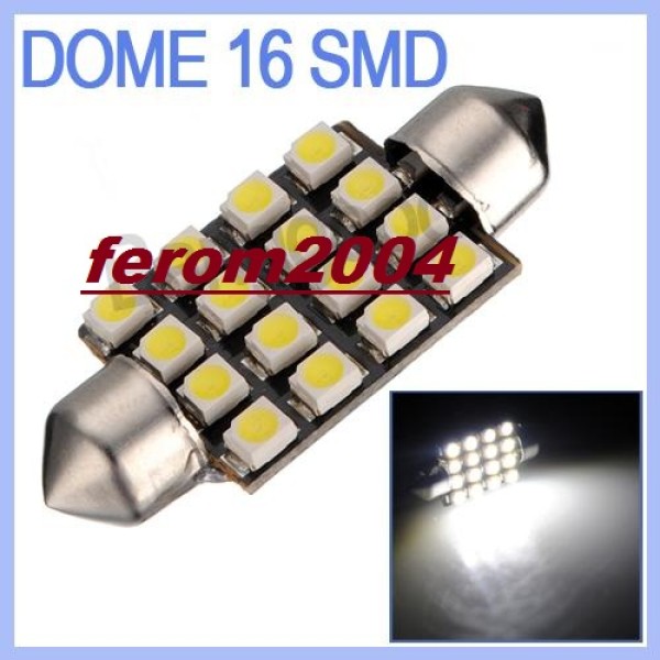 Led bec C5W FESTOON SOFIT 16 SMD 3528 43 mm de culoare alb